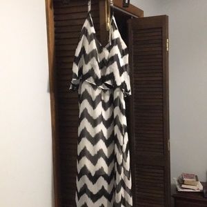 Black and white maxi dress